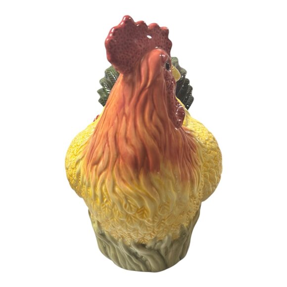 Vintage Ceramic Rooster Cookie Jar Collectible Kitchen Decor 12" L X 10" H Multi - Picture 10 of 12